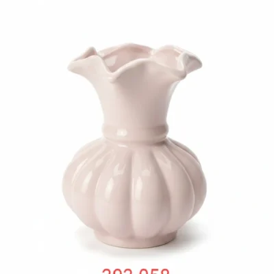 White ruffled vase