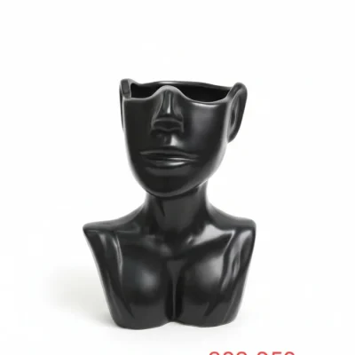 black ceramic planter