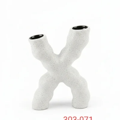 Abstract x shaped ceramic vase