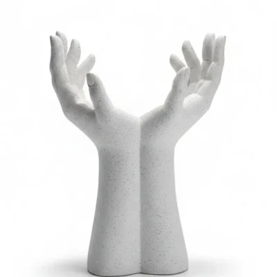 Hand shaped ceramic vase