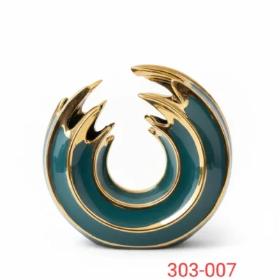 Green/gold ceremic spirral shapped