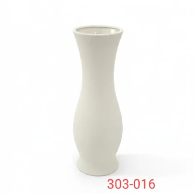 White glossy ceremic vase