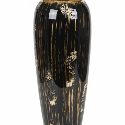 Black/gold ceremic vase