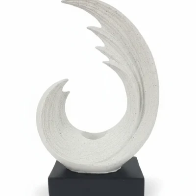 White ceremic sculpted crescent moon