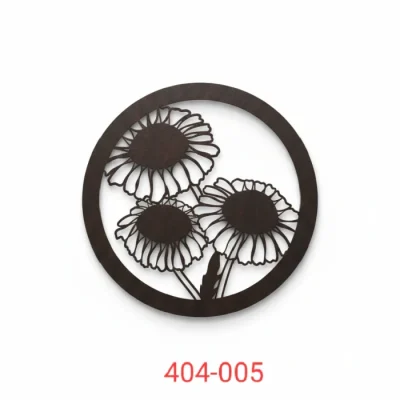 Three Flower metal oval