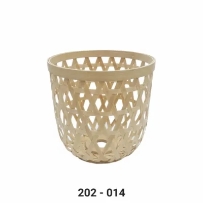 Brown Wooden Basket / Lamp Holder