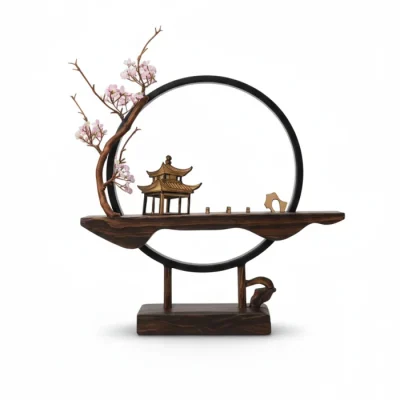 Wooden Oriental -Style Sculpture