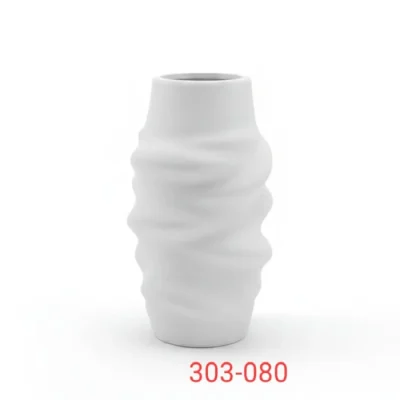 Matte white rippled ceramic