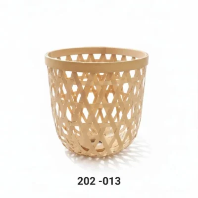 Brown Wooden Basket / Lamp Holder